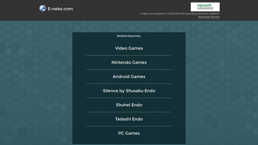 e-neko.com Puddle Landing Page