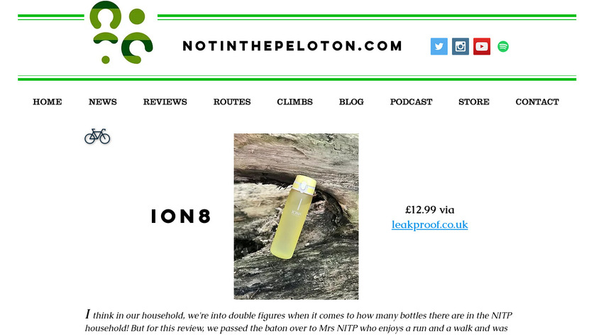 notinthepeloton.com ion8 Landing Page