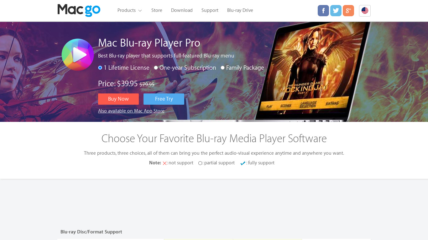 Macgo Blu-ray Player Landing page