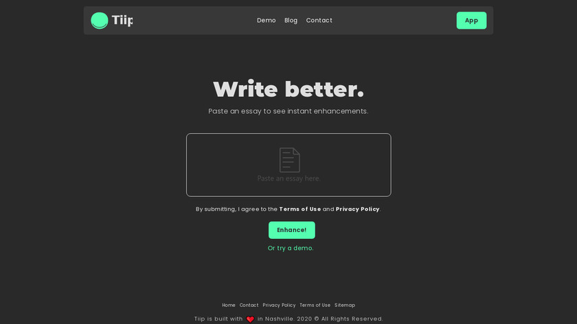 Tiip Landing Page