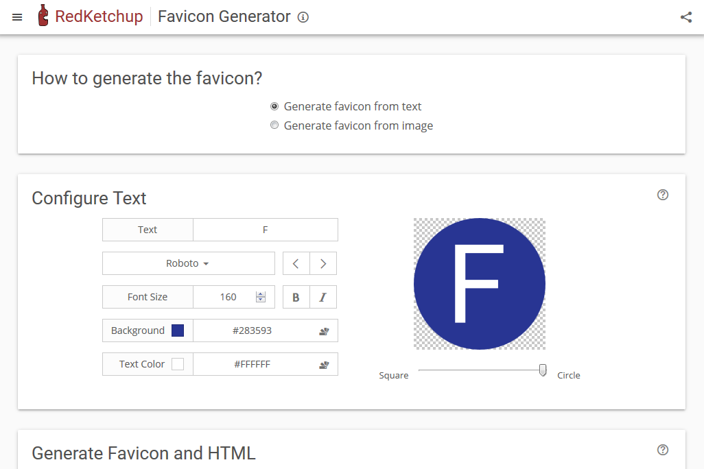 Favicon Generator by RedKetchup Landing page