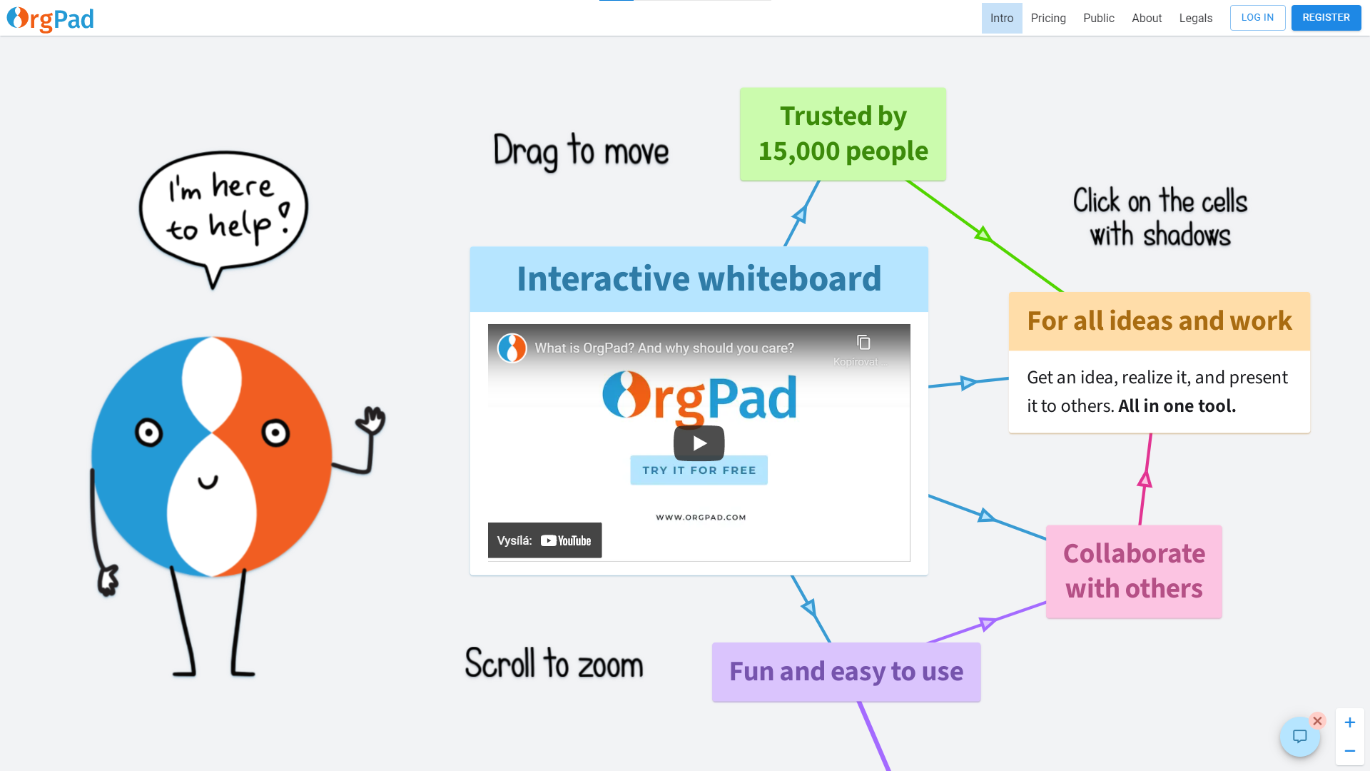 OrgPad Landing page