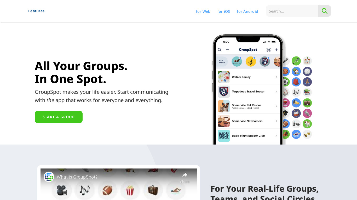 GroupSpot Landing page