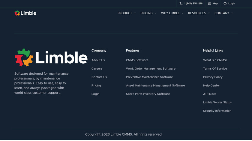 Limble CMMS Landing Page