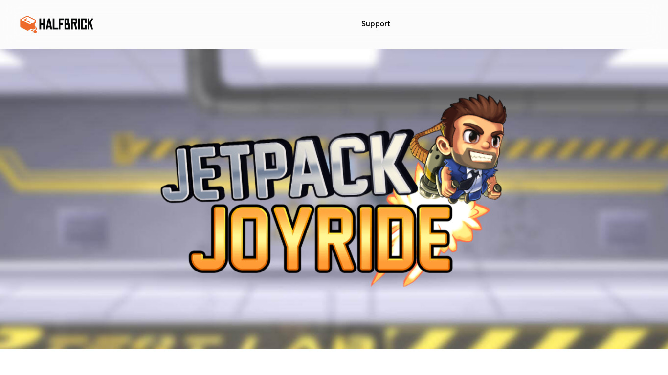 Jetpack Joyride Landing page