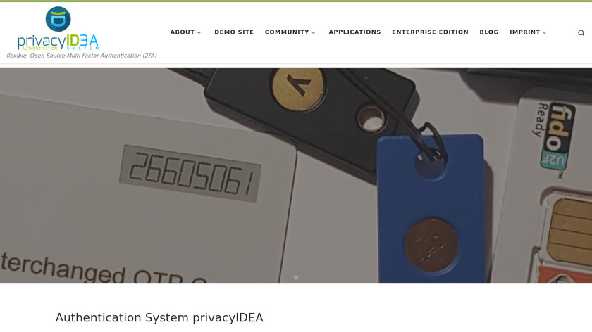 privacyIDEA Landing Page