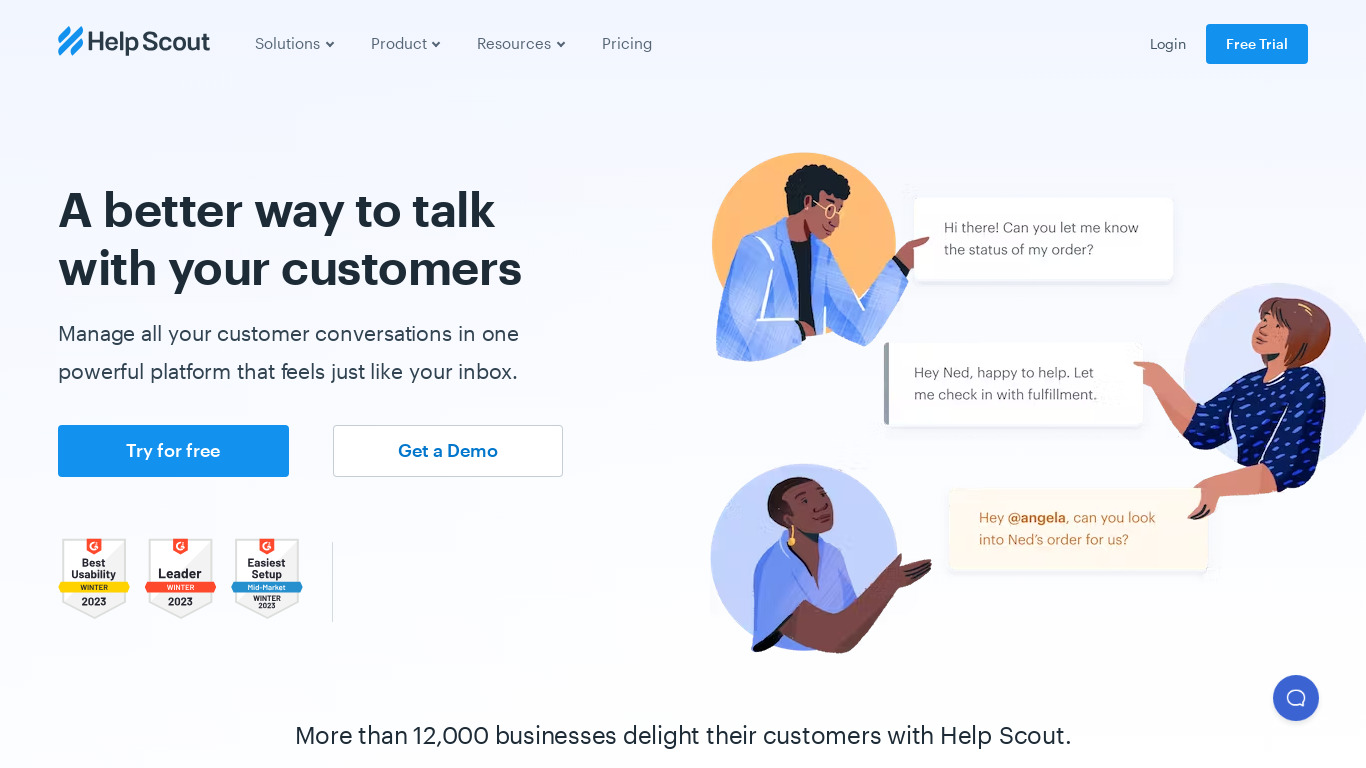 HelpScout Landing page