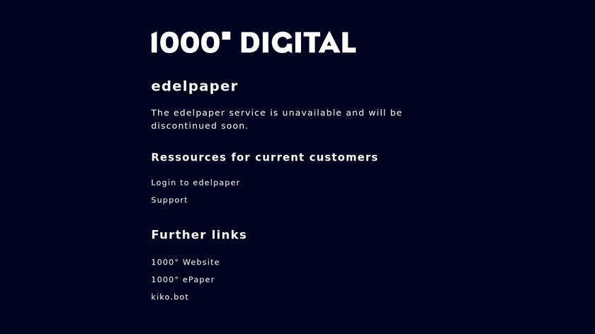 EdelPaper Landing Page