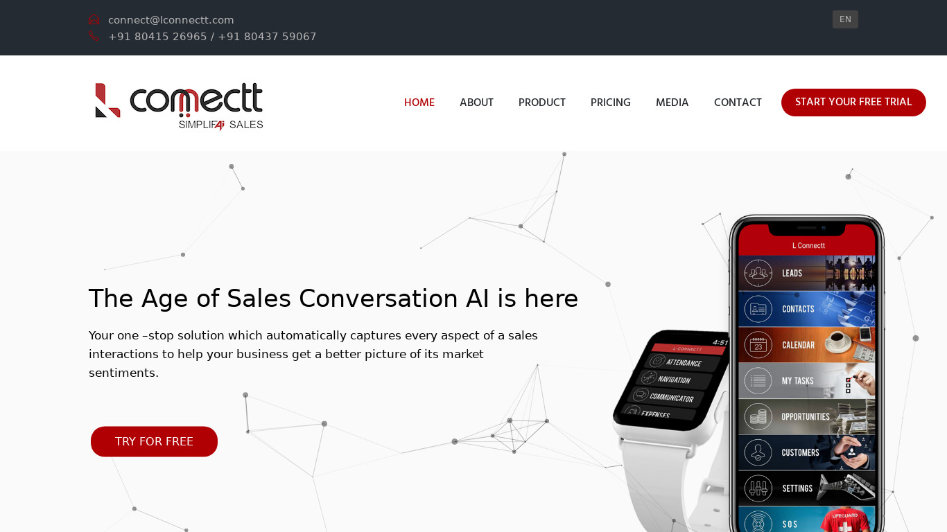 LConnectt Landing page