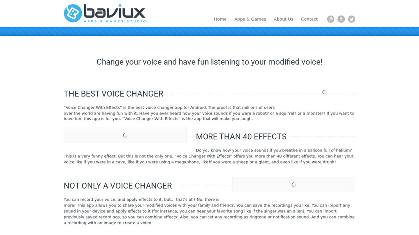 Voice changer with effects Landing Page