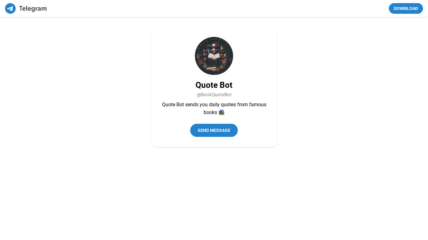 Telegram Quote Bot 📚 Landing page