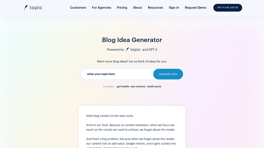 GPT-3 Blog Idea Generator Landing Page