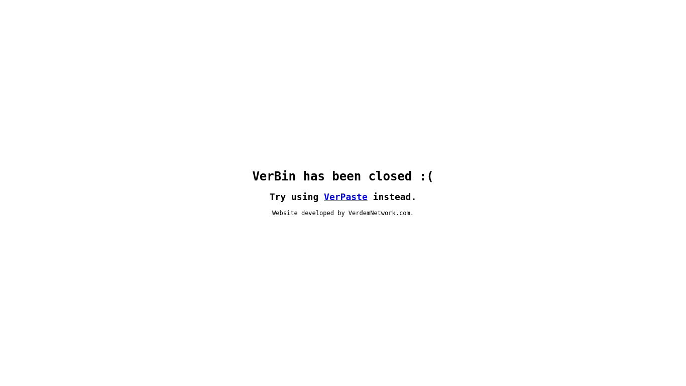 VerBin Landing page