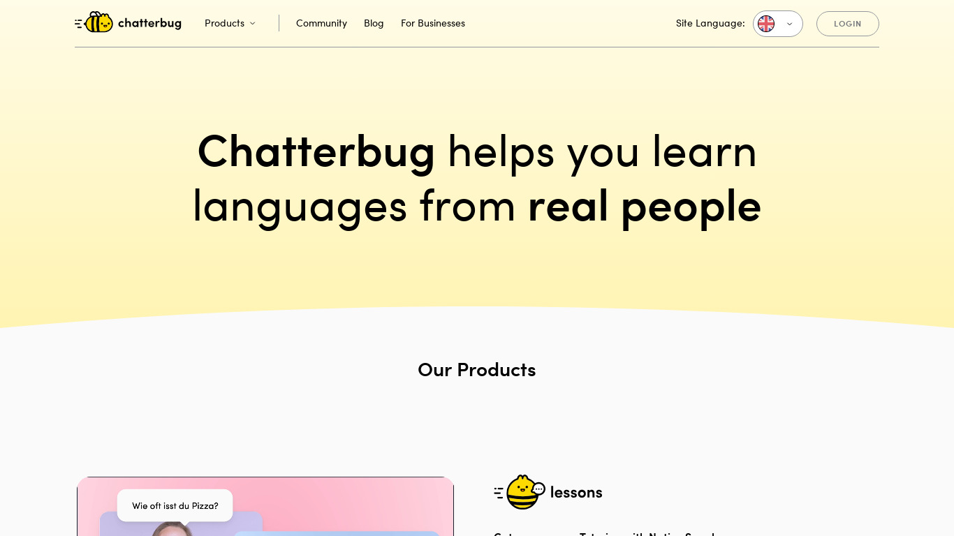 Chatterbug Landing page