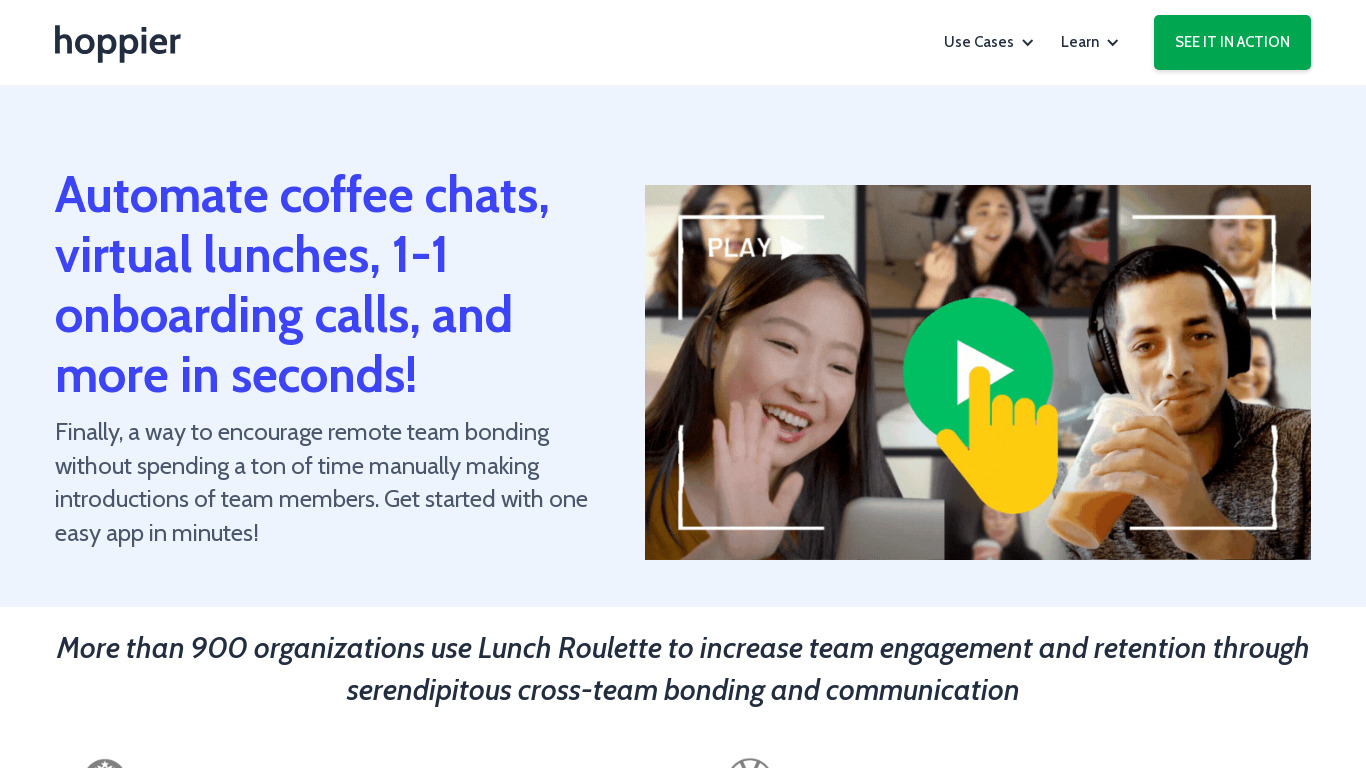 Lunch Roulette Landing page