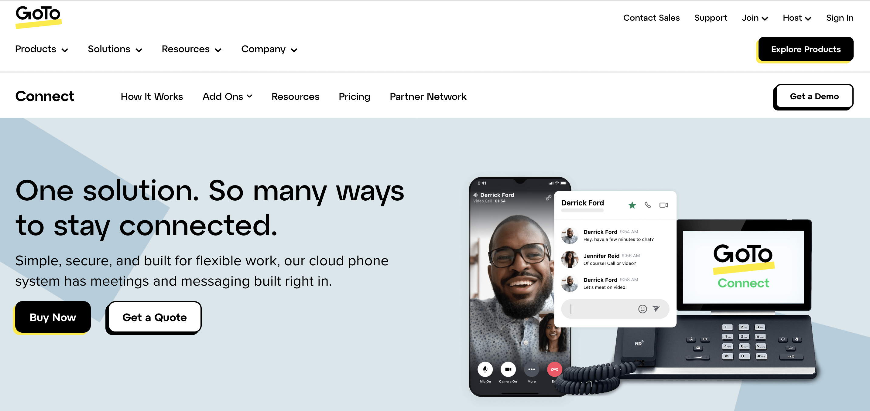 GoTo Connect Landing page
