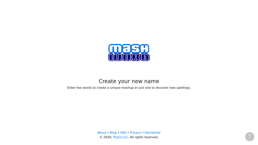 Mashword Landing Page