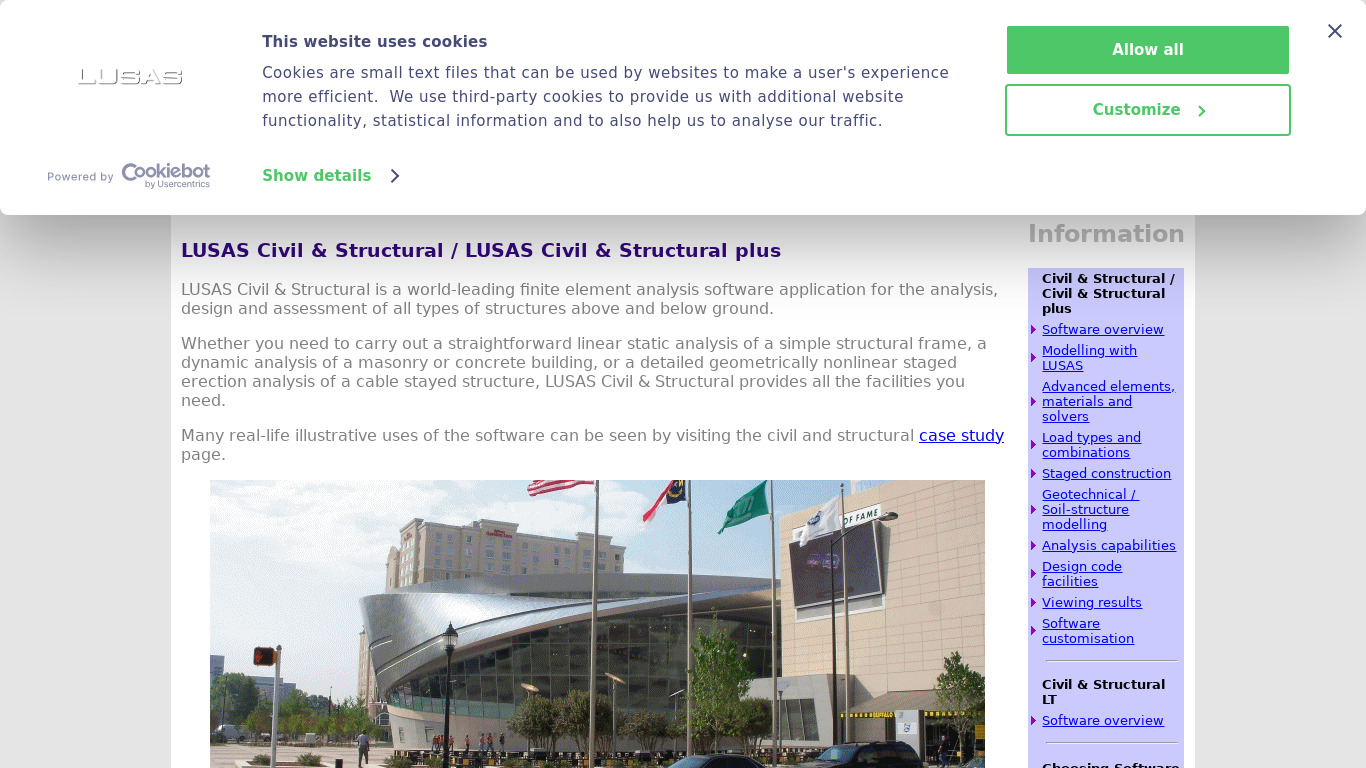 Lusas Civil & Structural Landing page
