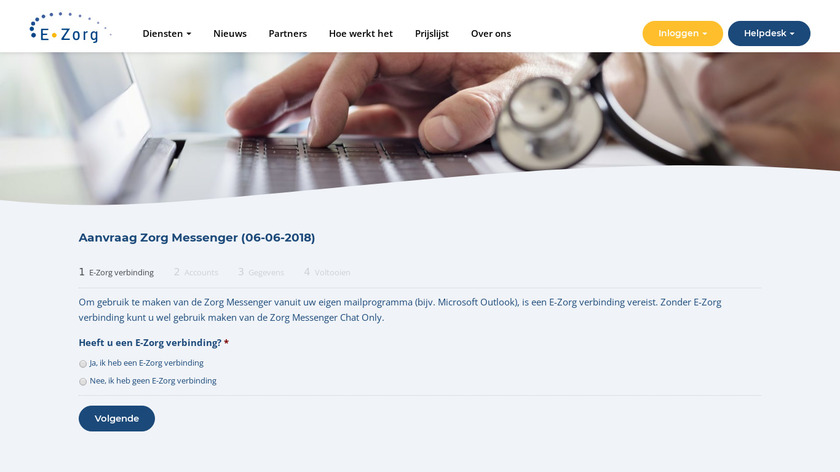 ezorg.nl KPN Zorg Messenger Landing Page