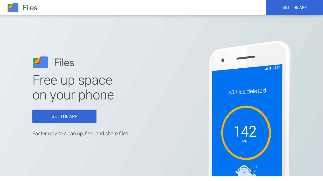 Files by Google Landing page