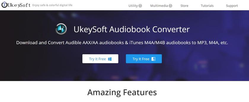 UkeySoft Audiobook Converter Landing Page