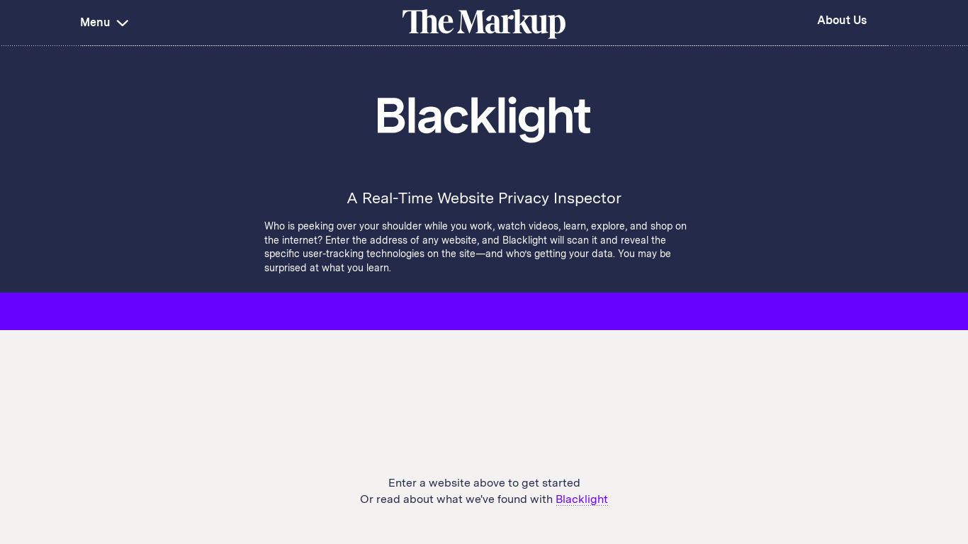 Blacklight by The Markup Landing page