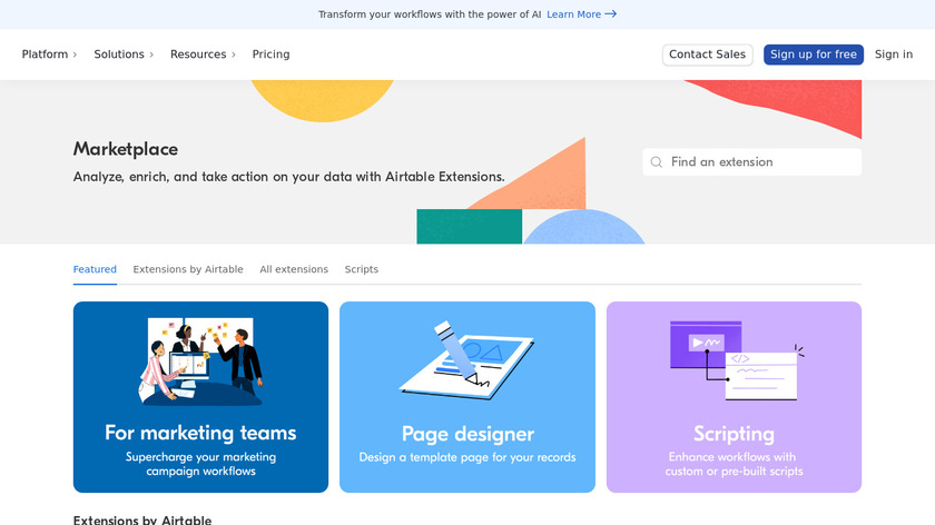Airtable Marketplace Landing Page