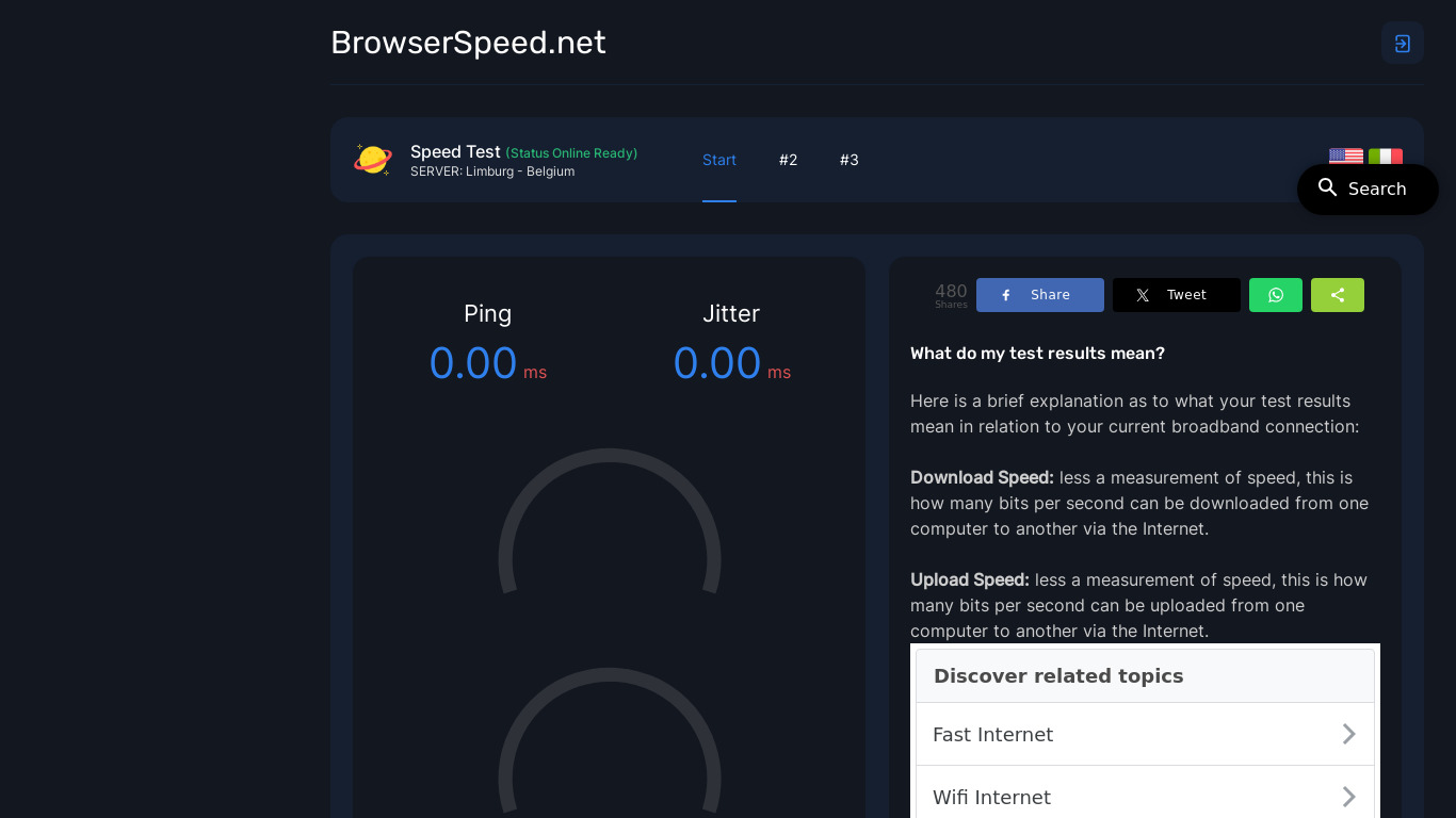 BrowserSpeed Landing page