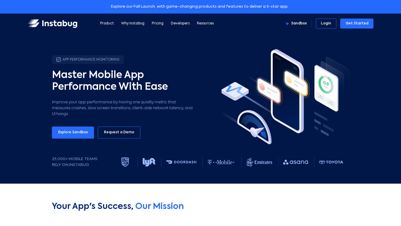 APM by Instabug Landing page
