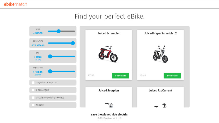 eBike Match Landing Page