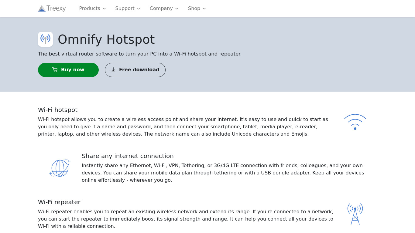 Omnify Hotspot Landing page