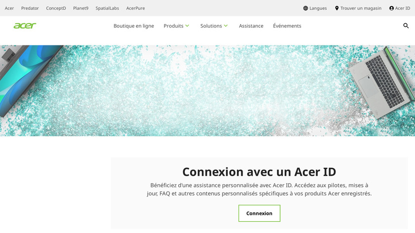Acer Care Center Landing Page