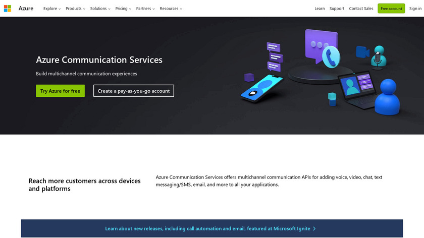 Azure Communication Services Landing Page