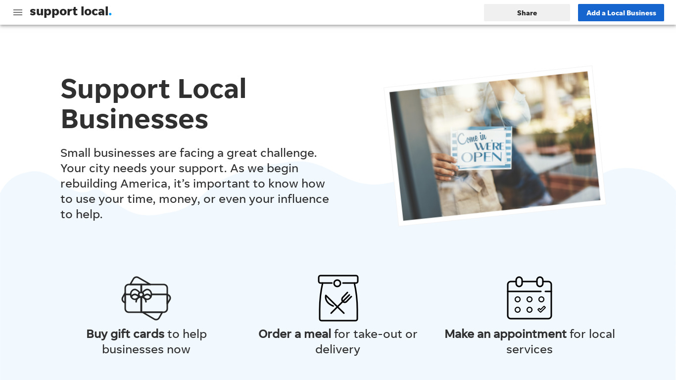 Give Local Landing page