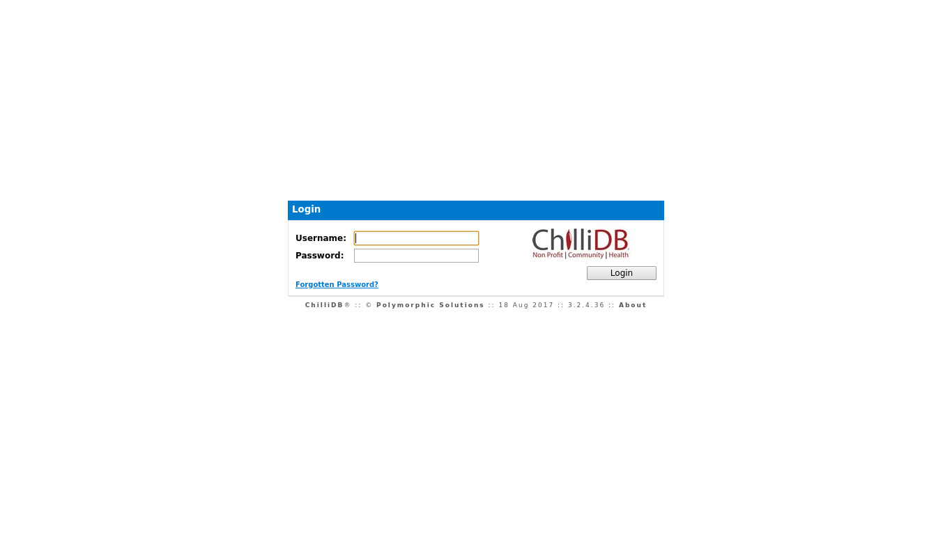 ChilliDB Landing page