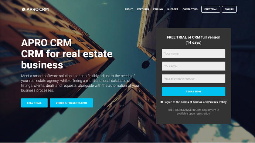 APRO CRM Landing Page