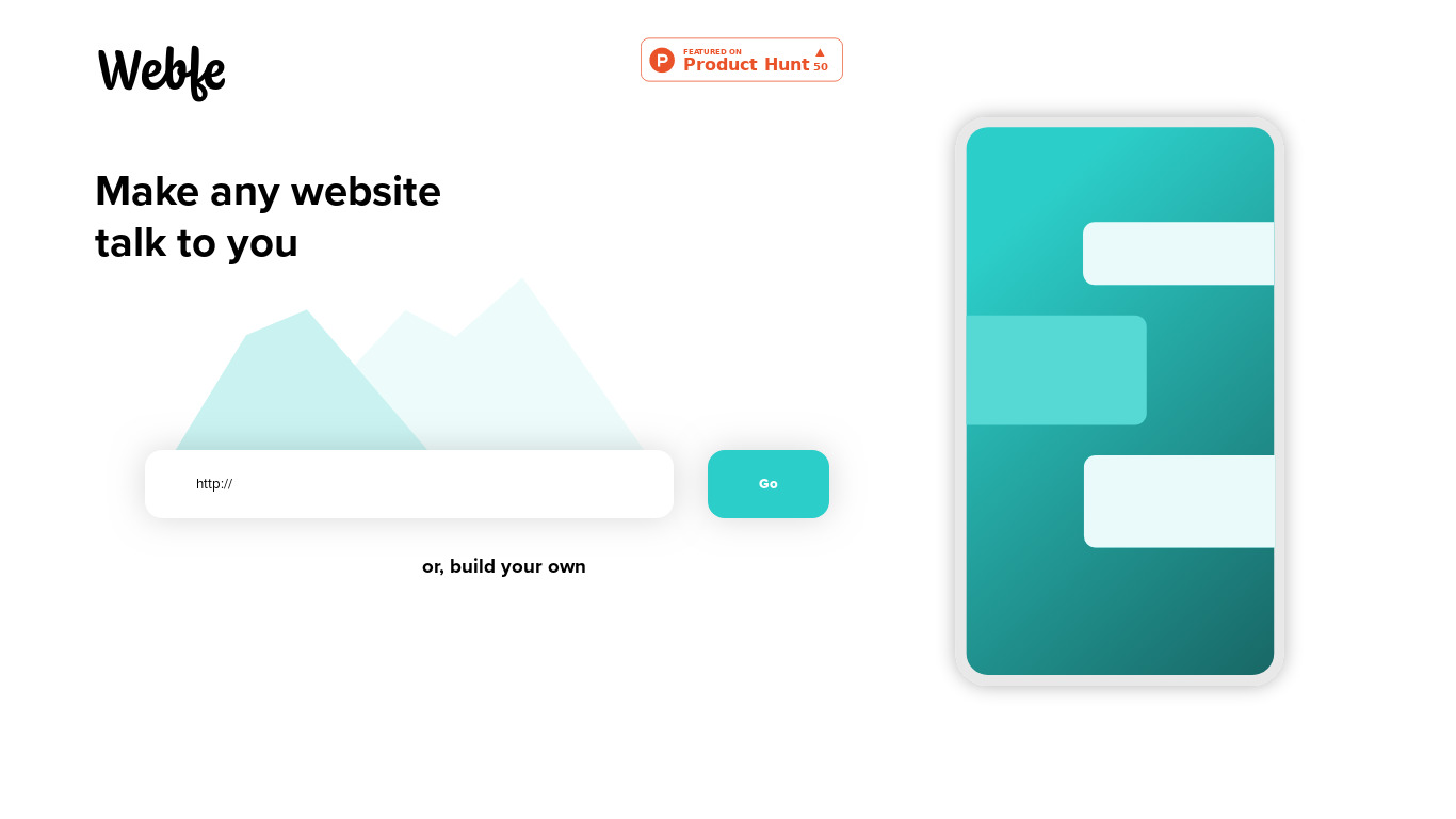Webfe Landing page