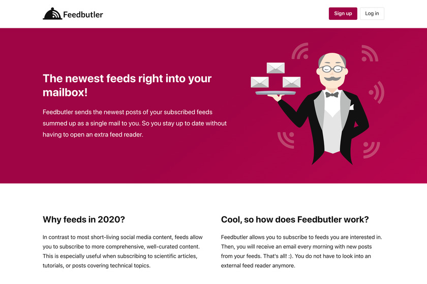 Feedbutler Landing Page