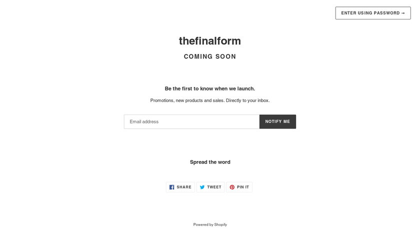 This Is The Final Form Landing Page