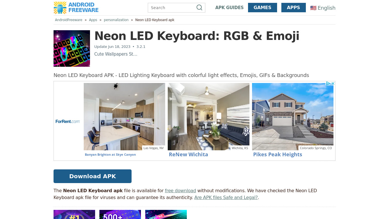 Neon L.E.D. Keyboard Landing page