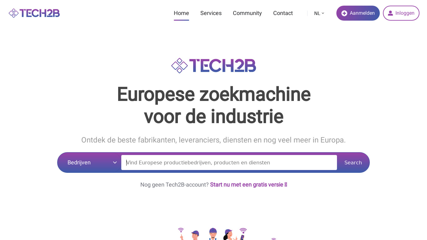 Tech2B.cc Landing page