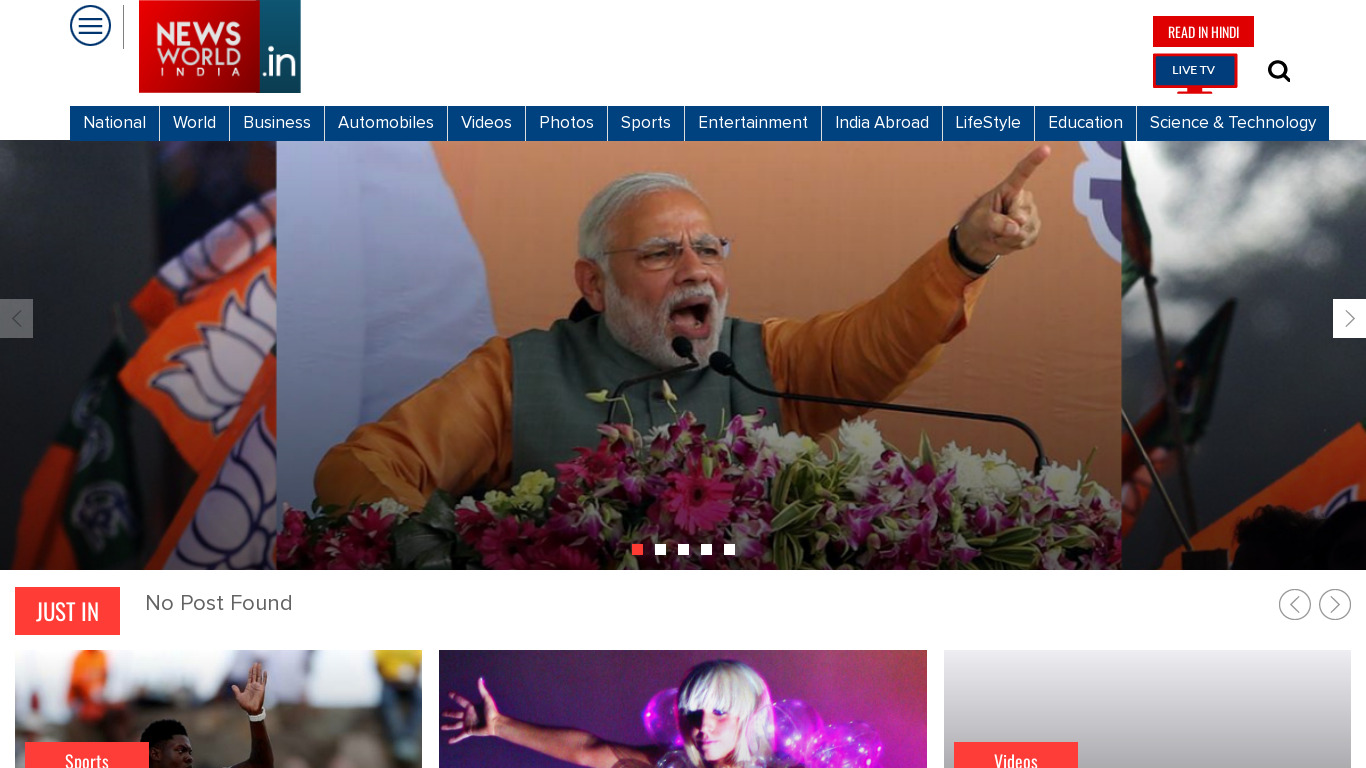 News World India Landing page