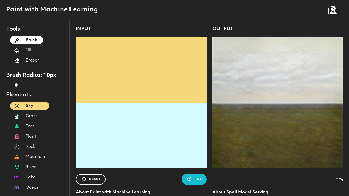 Paint with Machine Learning Landing page