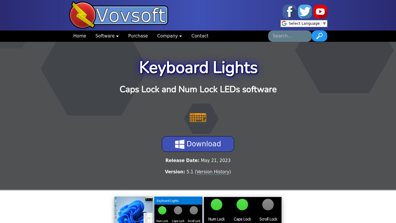 Keyboard Lights Landing page