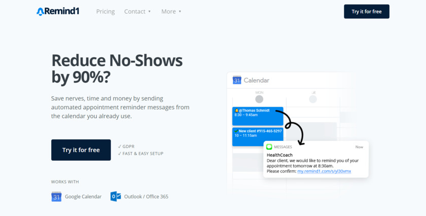 Remind1 Landing Page