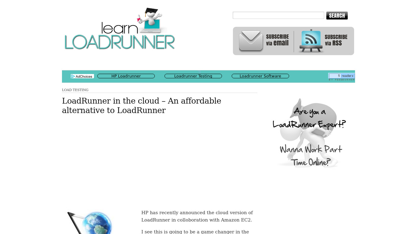 LoadRunner Cloud Landing page