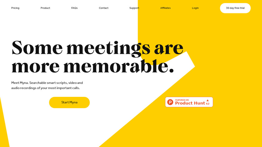 Meet Myna Landing Page