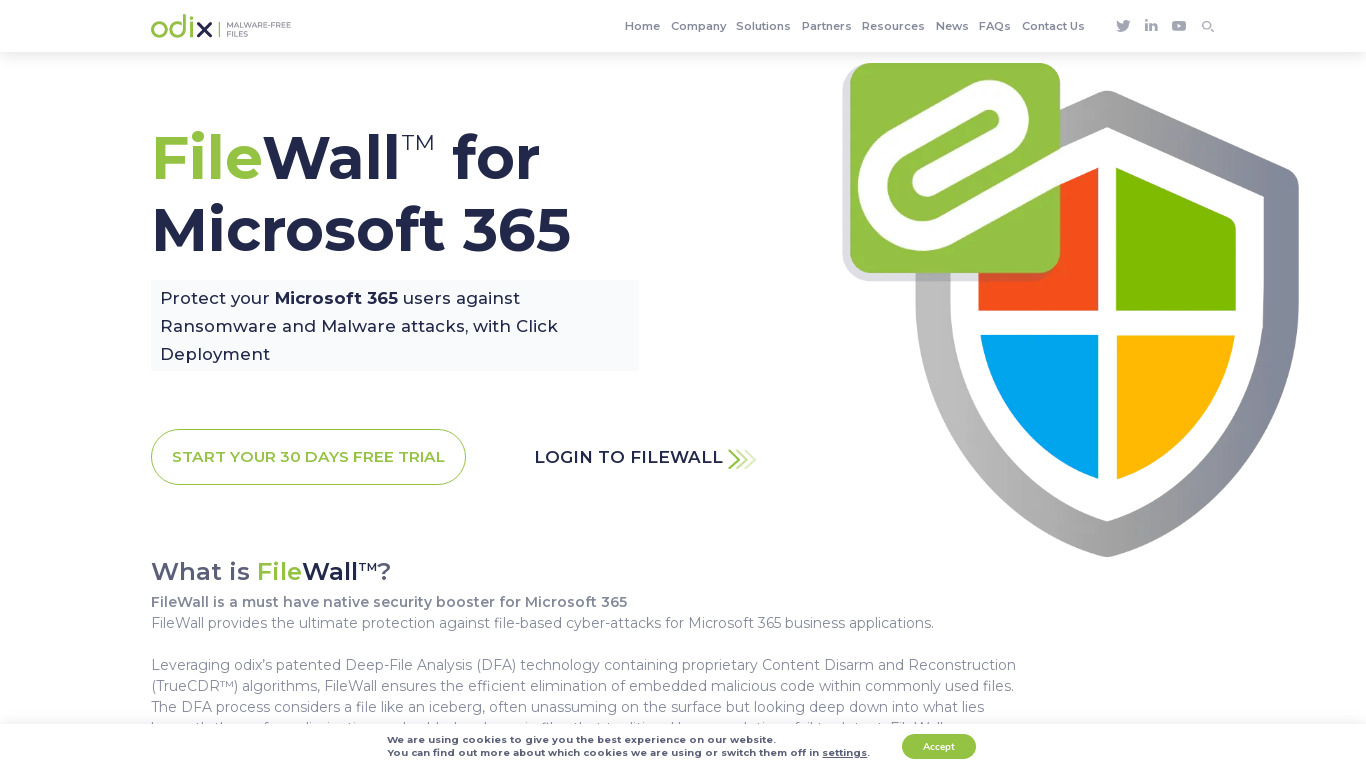 FileWall Landing page