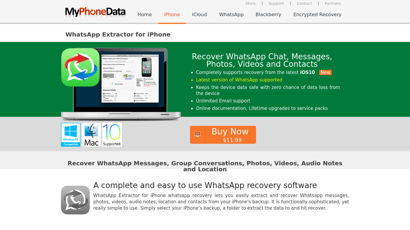 WhatsApp Extractor Landing page