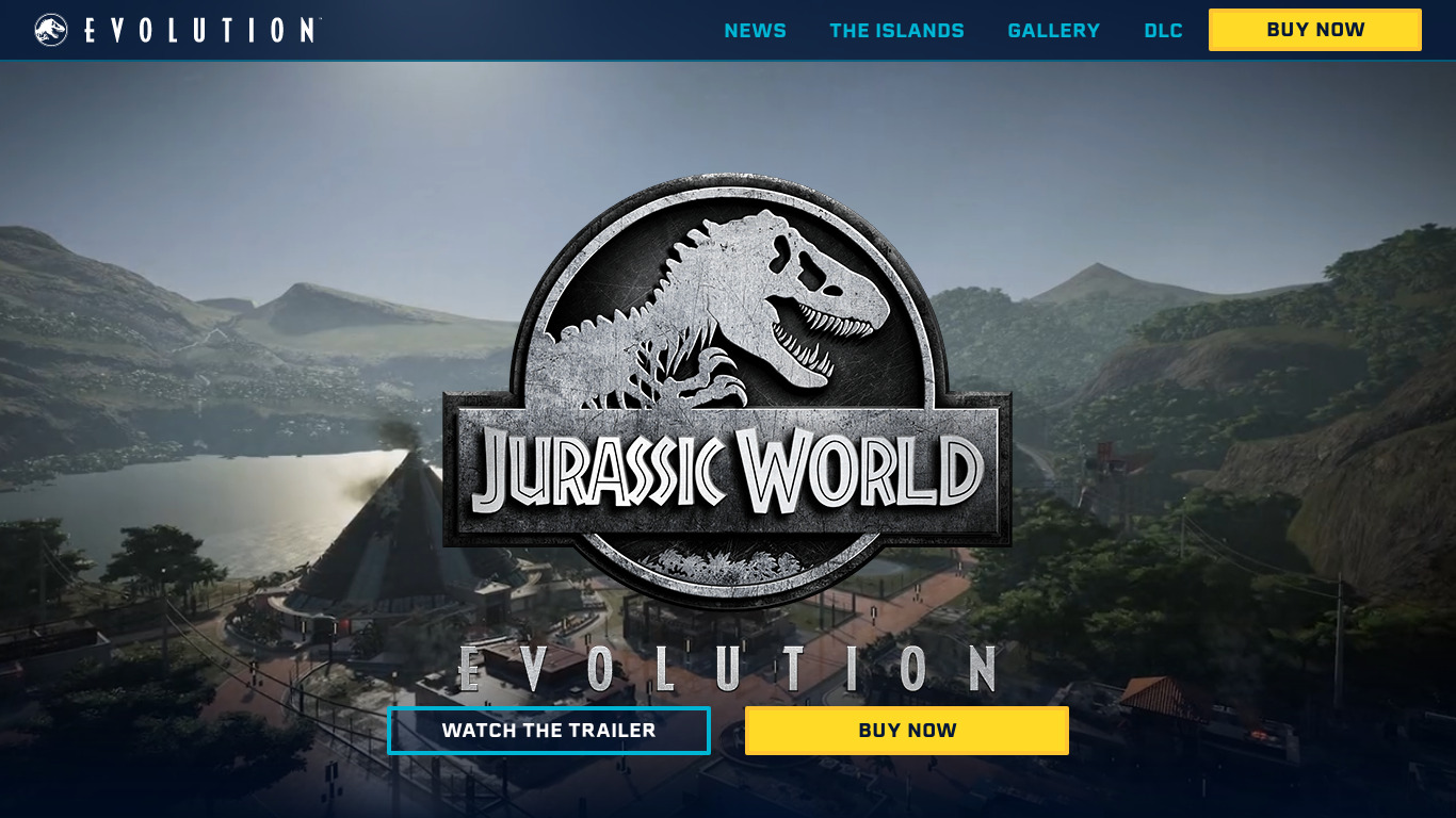 Jurassic World Evolution Landing page